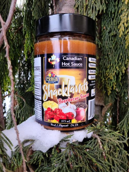 Shacklands Beerbecue Sauce, Sorry Sauce Canadian Hot Sauce collab with Shackands Brewing