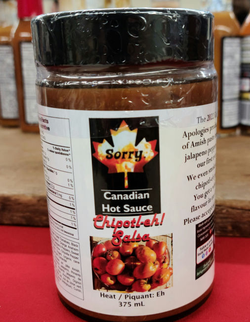 Chipotl-eh Salsa by Sorry Sauce Canadian Hot Sauce